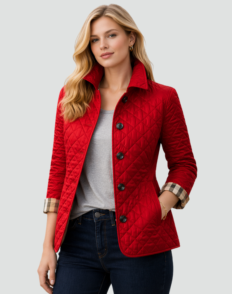 Mujer Chaqueta Acolchada | Cierre de Botones & Cuello Camisero | Otoño e Invierno