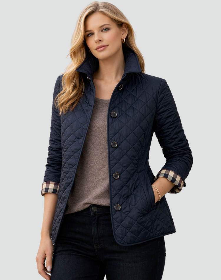 Mujer Chaqueta Acolchada | Cierre de Botones & Cuello Camisero | Otoño e Invierno