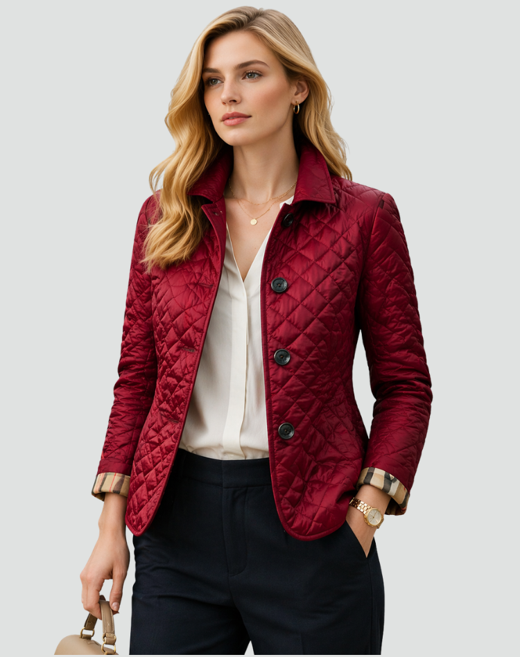 Mujer Chaqueta Acolchada | Cierre de Botones & Cuello Camisero | Otoño e Invierno