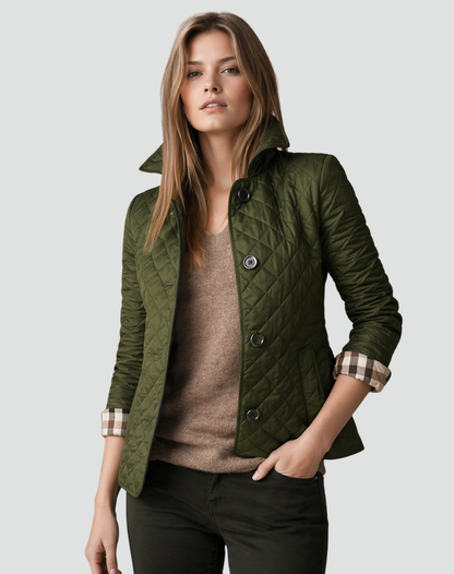 Mujer Chaqueta Acolchada | Cierre de Botones & Cuello Camisero | Otoño e Invierno