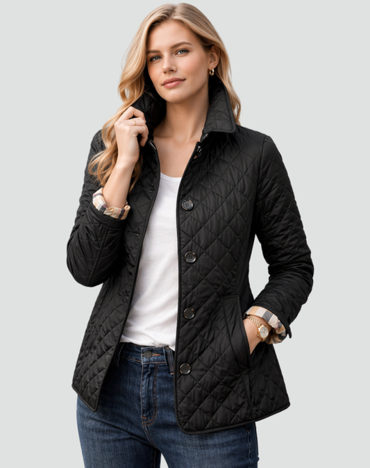 Mujer Chaqueta Acolchada | Cierre de Botones & Cuello Camisero | Otoño e Invierno