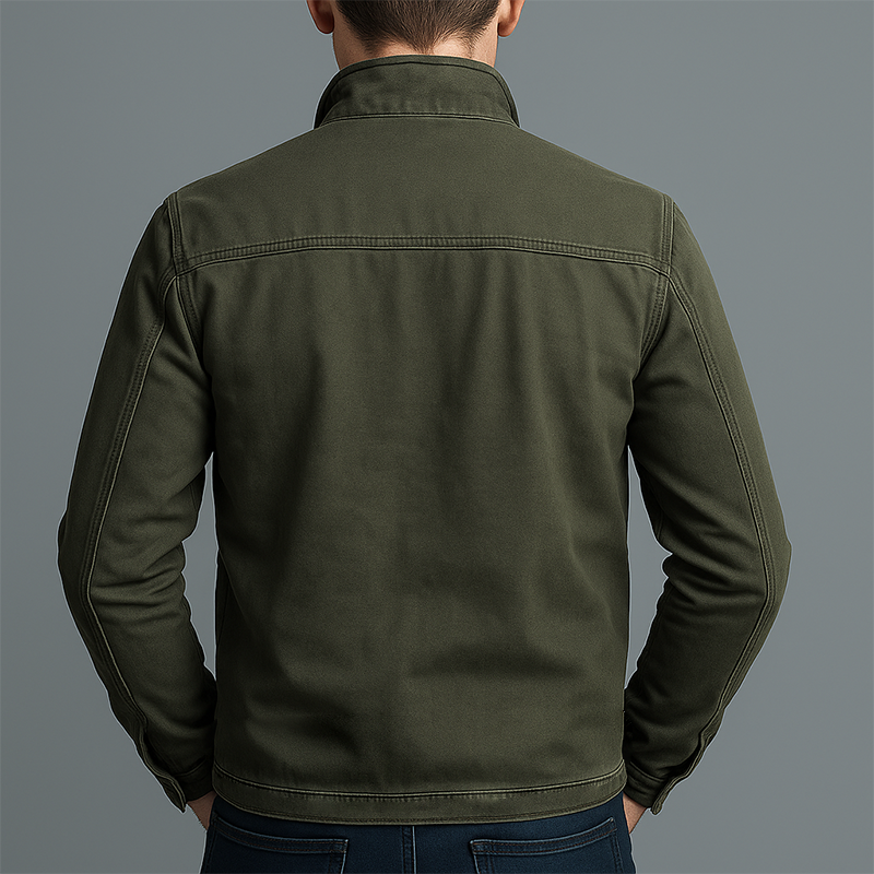 Hombre Chaqueta con Cremallera Vintage | Cuello Alto & Bolsillos con Cremallera | Otoño e Invierno