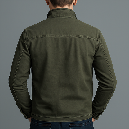 Hombre Chaqueta con Cremallera Vintage | Cuello Alto & Bolsillos con Cremallera | Otoño e Invierno