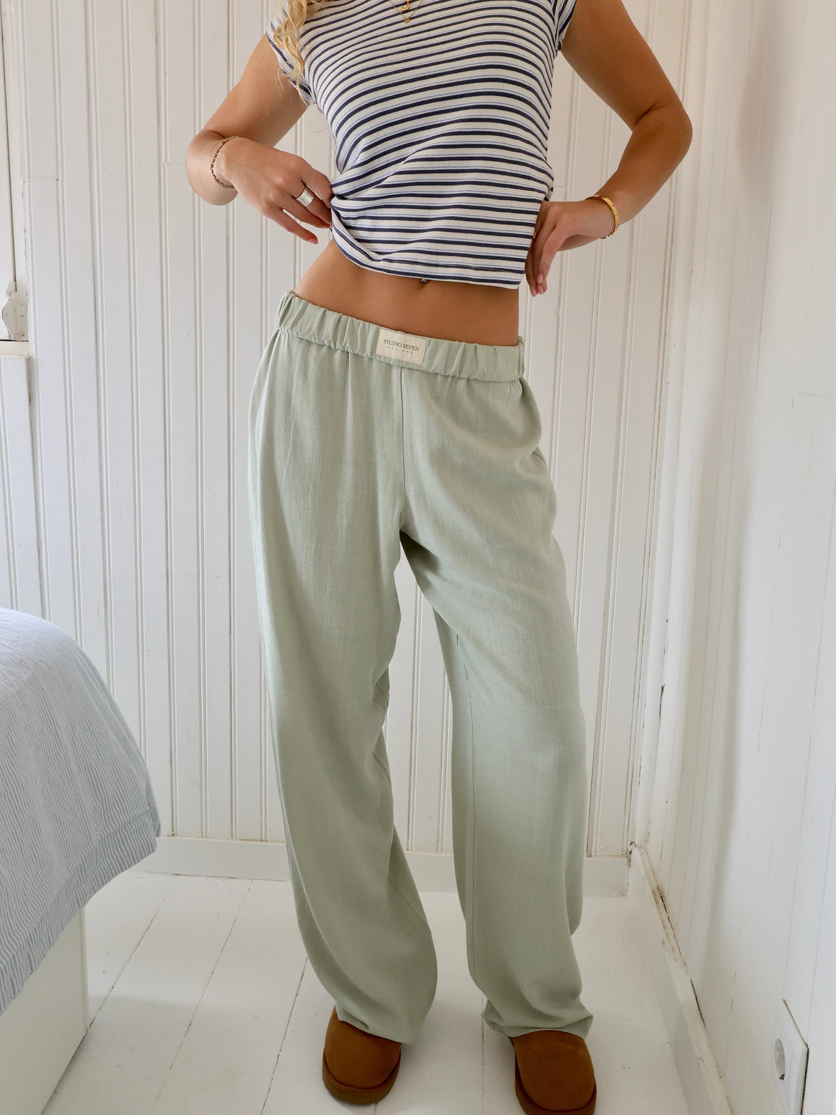 Mujer Pantalón Holgado de Estar por Casa | Cintura Ajustable & Bolsillos Prácticos | Uso Diario