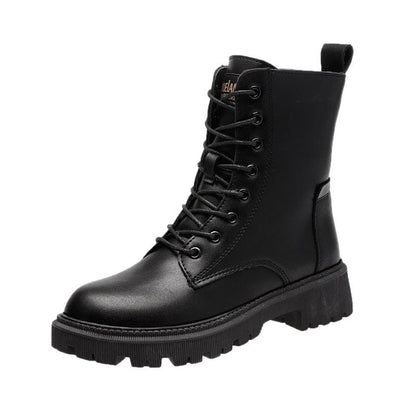 Mujer Botines con Cordones | Cierre de Cremallera Lateral & Suela Gruesa | Otoño e Invierno
