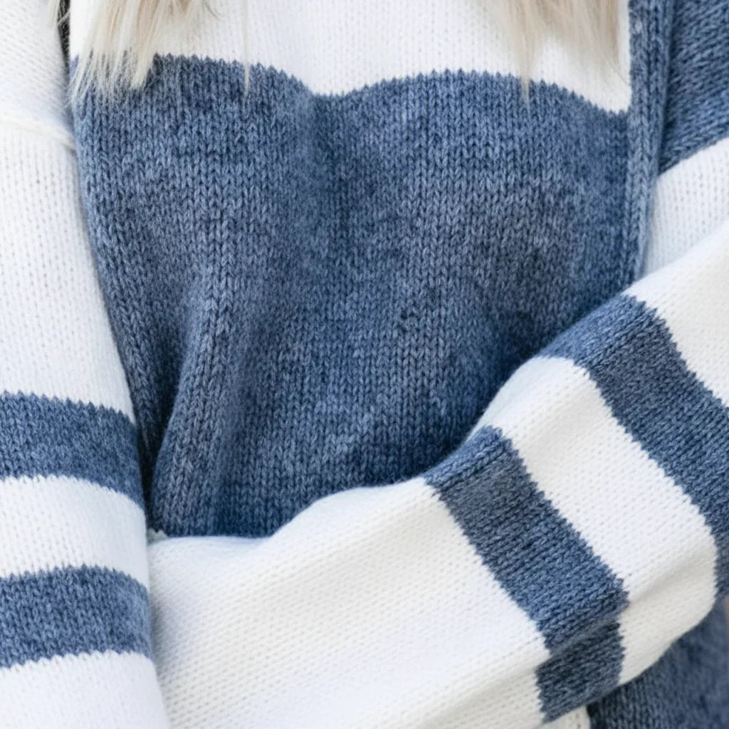 Mujer Jersey de Punto Patchwork | Manga Larga & Cuello Redondo | Otoño e Invierno