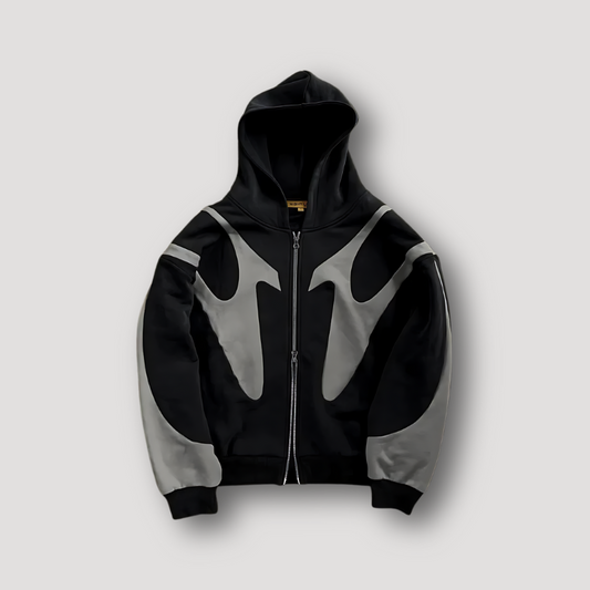 Hombre Sudadera con Capucha Oversize | Cierre de Cremallera & Diseño Colorblock | Uso Diario