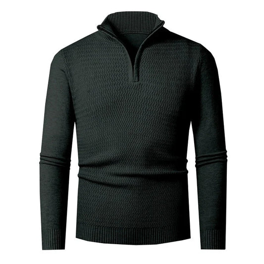 Hombre Jersey de Punto con Media Cremallera | Cuello Alto & Corte Ajustado | Otoño e Invierno
