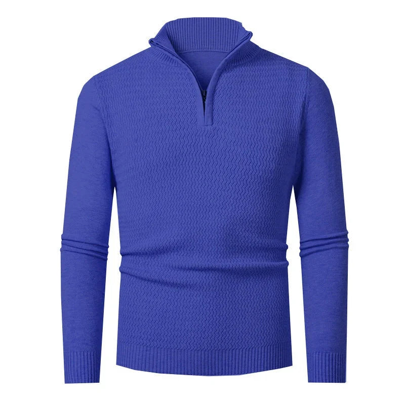 Hombre Jersey de Punto con Media Cremallera | Cuello Alto & Corte Ajustado | Otoño e Invierno