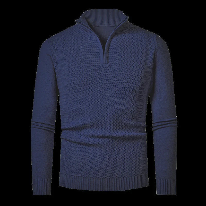 Hombre Jersey de Punto con Media Cremallera | Cuello Alto & Corte Ajustado | Otoño e Invierno