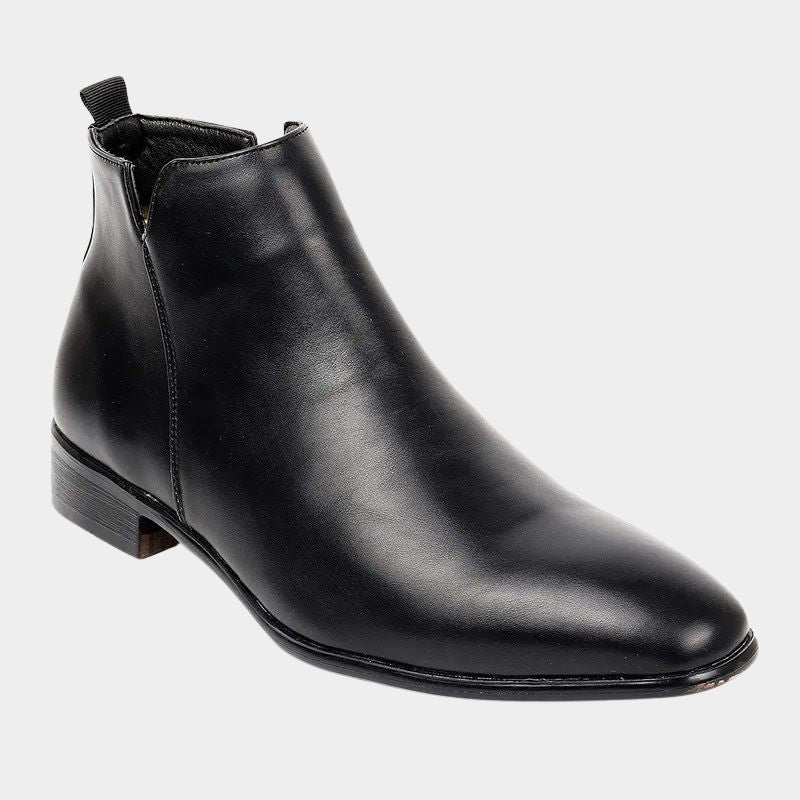 Hombre Botas de Cuero | Cremallera Lateral & Suela Antideslizante | Uso Diario
