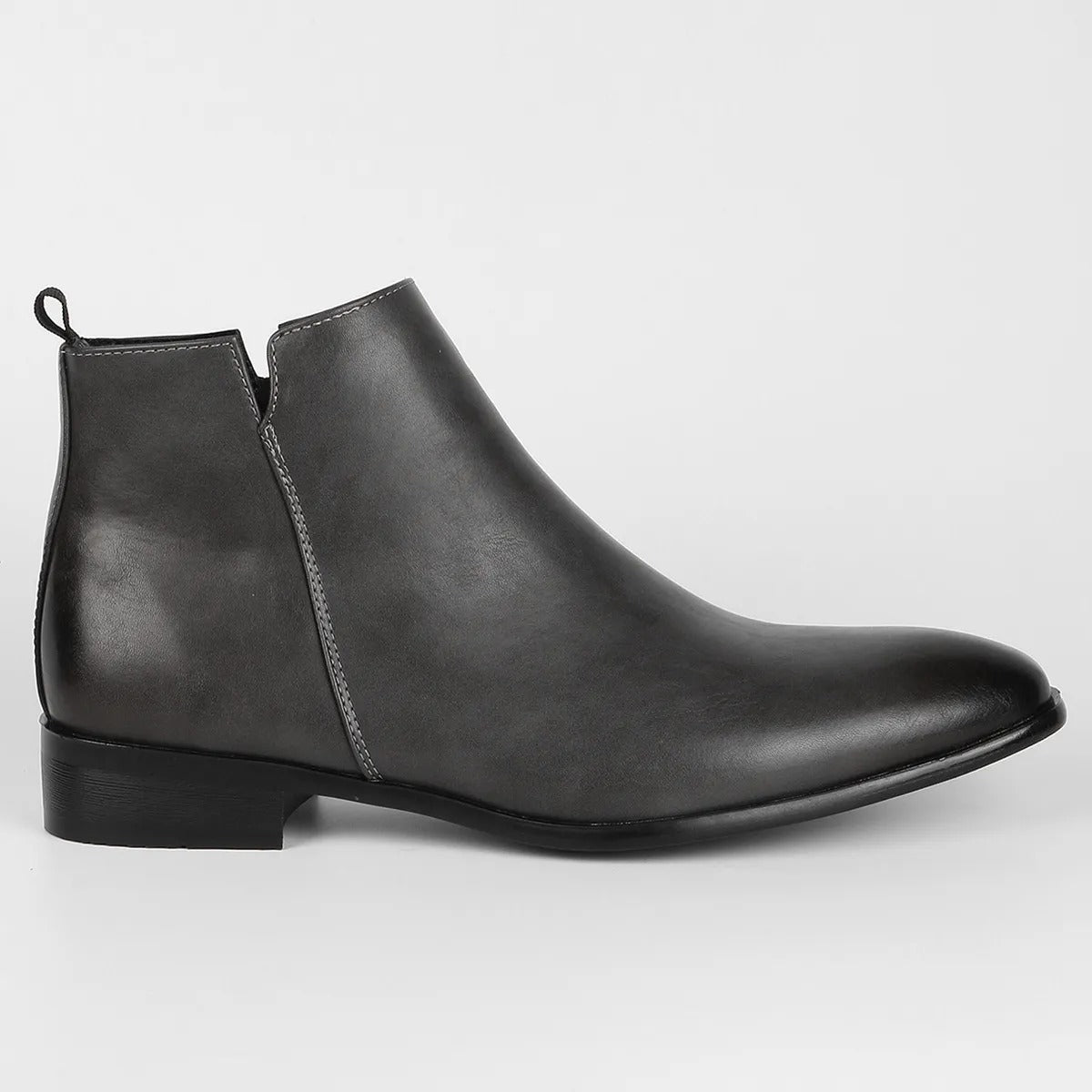 Hombre Botas de Cuero | Cremallera Lateral & Suela Antideslizante | Uso Diario