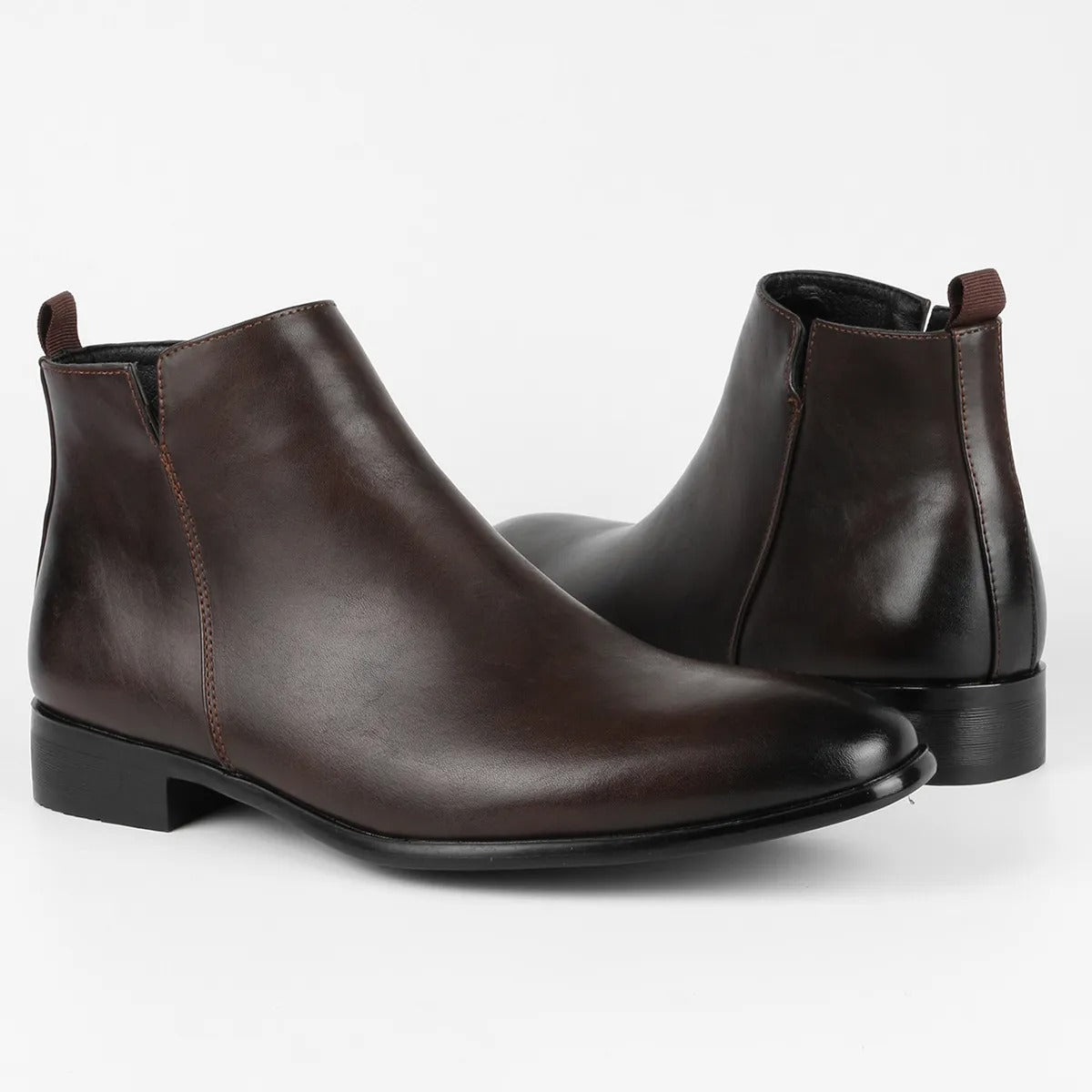 Hombre Botas de Cuero | Cremallera Lateral & Suela Antideslizante | Uso Diario