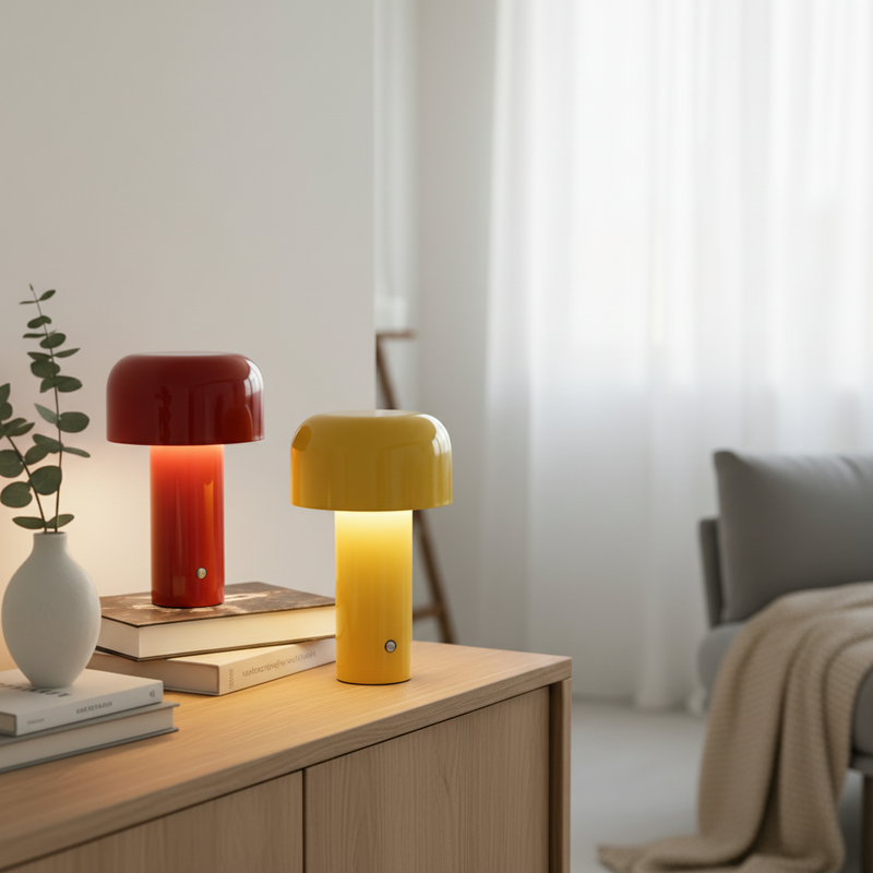 Lámpara de Mesa Seta LED Portátil | Lámpara Sobremesa Regulable