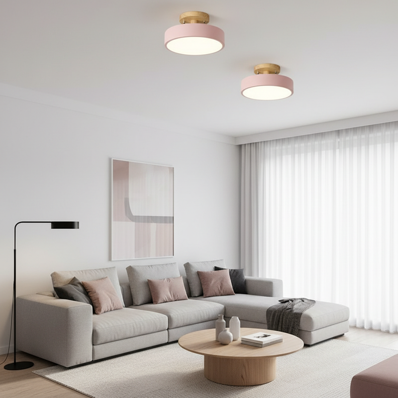 Lámpara de Techo Minimalista de Madera LED | Lámparas de Techo Modernas