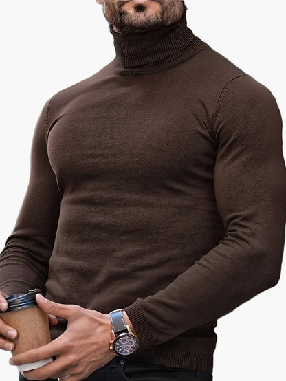 Hombre Jersey de Cuello Alto | Corte Entallado & Tejido Elástico | Otoño e Invierno