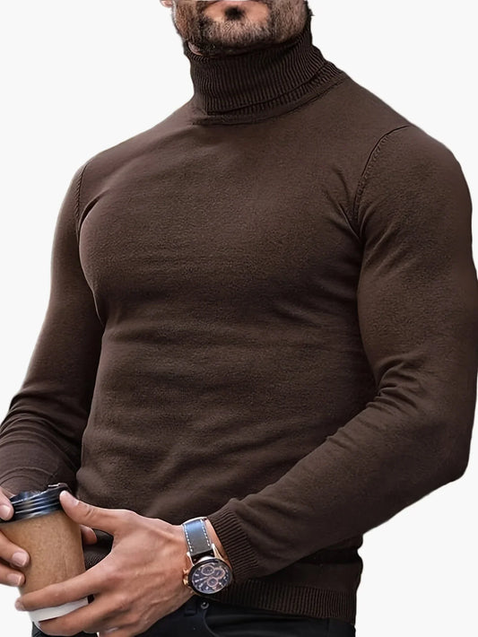 Hombre Jersey de Cuello Alto | Corte Entallado & Tejido Elástico | Otoño e Invierno