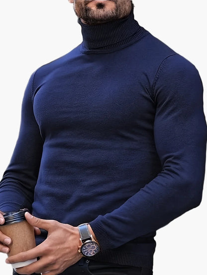 Hombre Jersey de Cuello Alto | Corte Entallado & Tejido Elástico | Otoño e Invierno