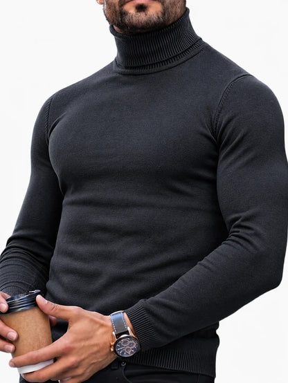Hombre Jersey de Cuello Alto | Corte Entallado & Tejido Elástico | Otoño e Invierno
