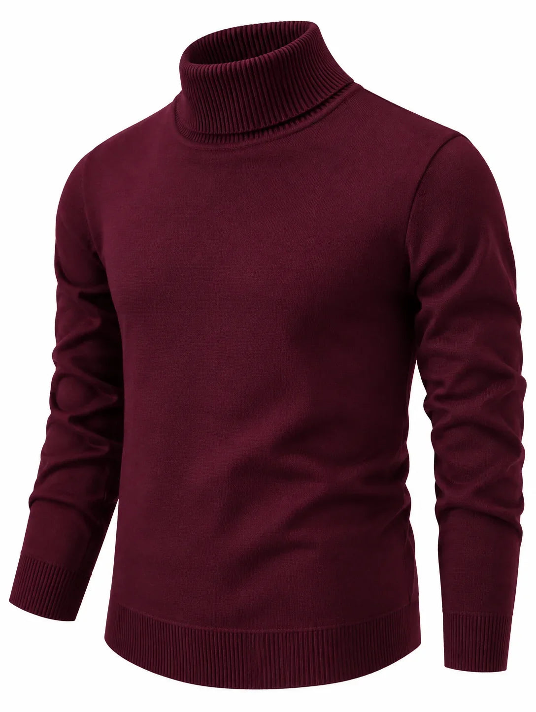 Hombre Jersey de Cuello Alto | Corte Entallado & Tejido Elástico | Otoño e Invierno