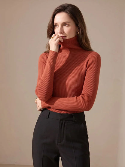 Mujer Jersey de Cuello Alto de Punto | Acanalado & Corte Entallado | Otoño e Invierno