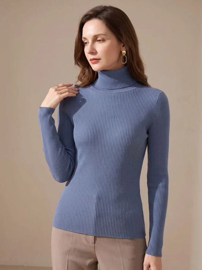Mujer Jersey de Cuello Alto de Punto | Acanalado & Corte Entallado | Otoño e Invierno