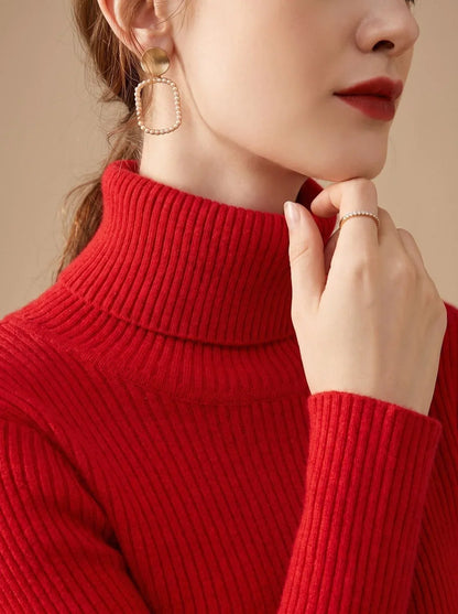 Mujer Jersey de Cuello Alto de Punto | Acanalado & Corte Entallado | Otoño e Invierno