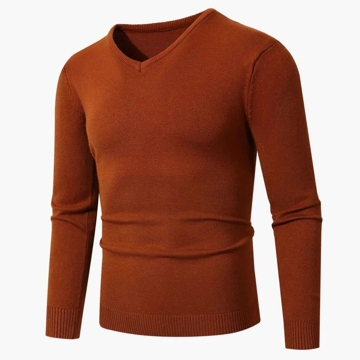 Hombre Jersey de Punto Fino | Cuello de Pico & Corte Ajustado | Uso Diario
