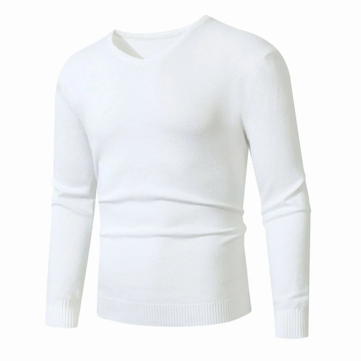 Hombre Jersey de Punto Fino | Cuello de Pico & Corte Ajustado | Uso Diario