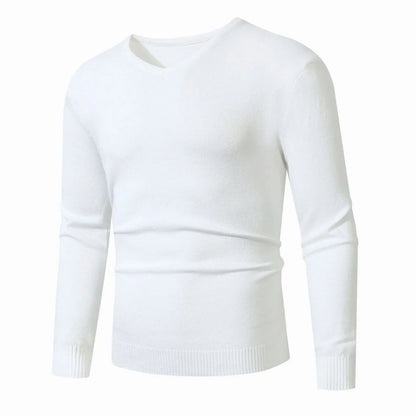 Hombre Jersey de Punto Fino | Cuello de Pico & Corte Ajustado | Uso Diario