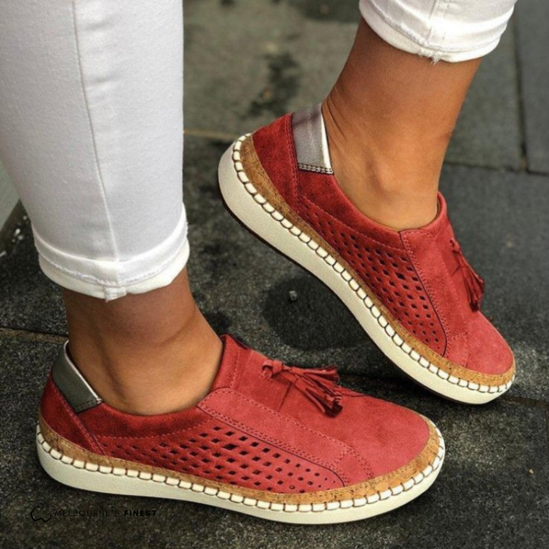 Zapatillas sin cordones para mujer | Diseño perforado y transpirable
