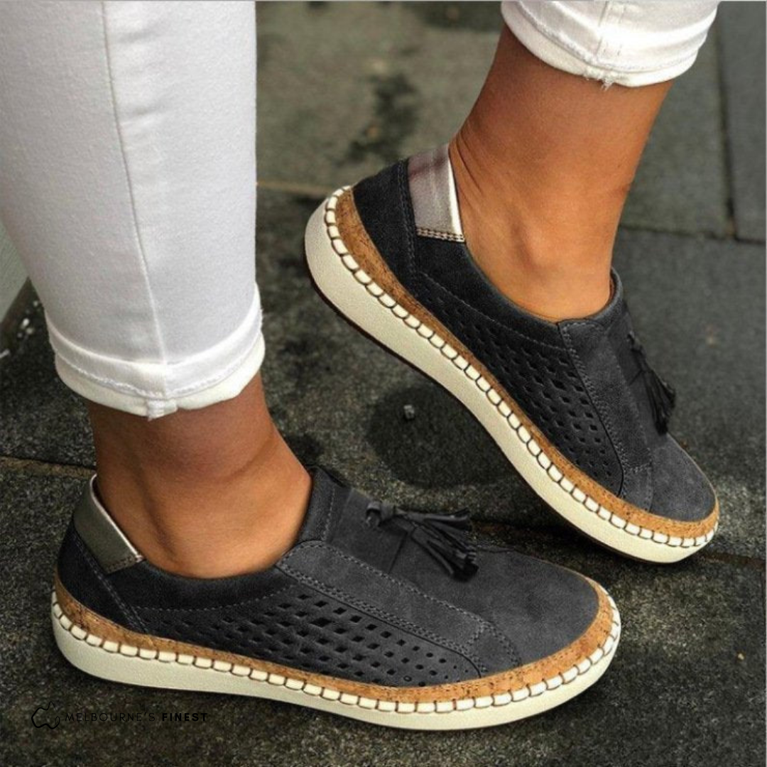 Zapatillas sin cordones para mujer | Diseño perforado y transpirable