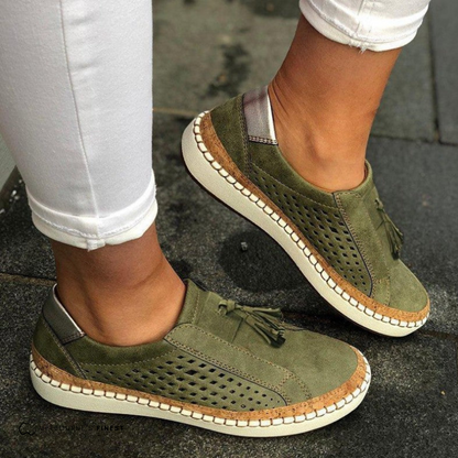 Zapatillas sin cordones para mujer | Diseño perforado y transpirable