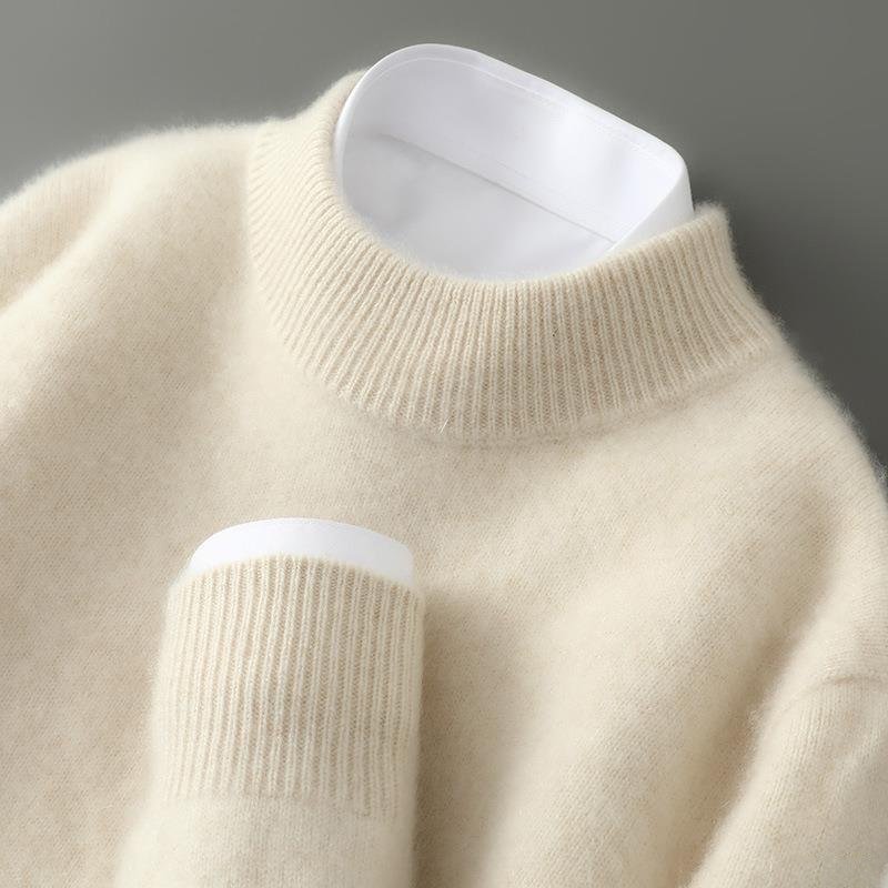 Mujer Jersey de Cachemira | Cuello Semialto & Ribetes Acanalados | Otoño e Invierno