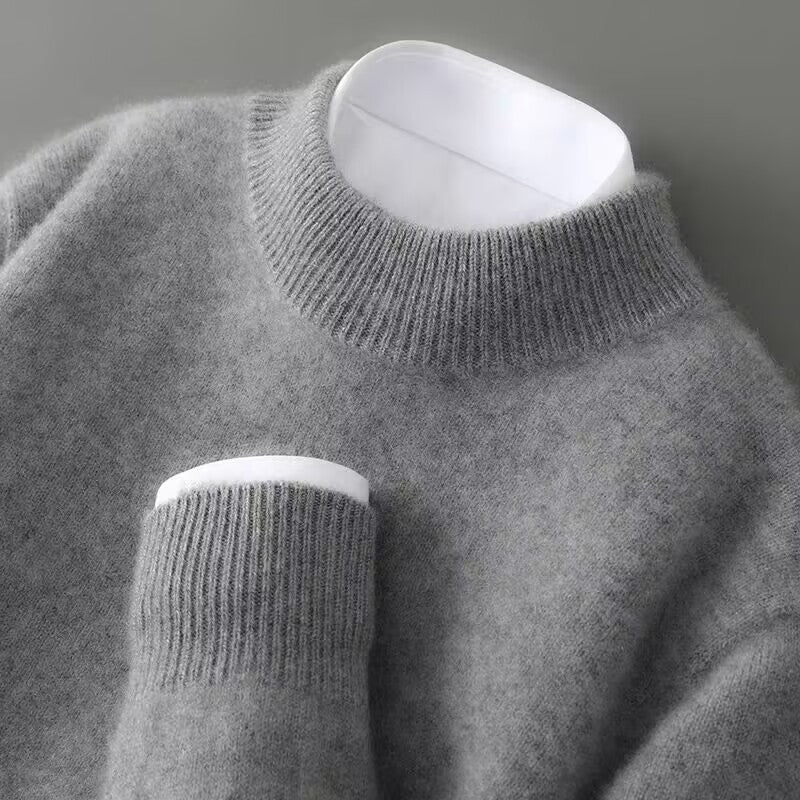 Mujer Jersey de Cachemira | Cuello Semialto & Ribetes Acanalados | Otoño e Invierno
