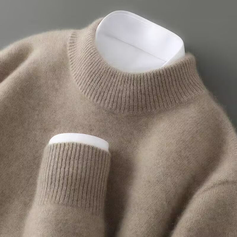 Mujer Jersey de Cachemira | Cuello Semialto & Ribetes Acanalados | Otoño e Invierno