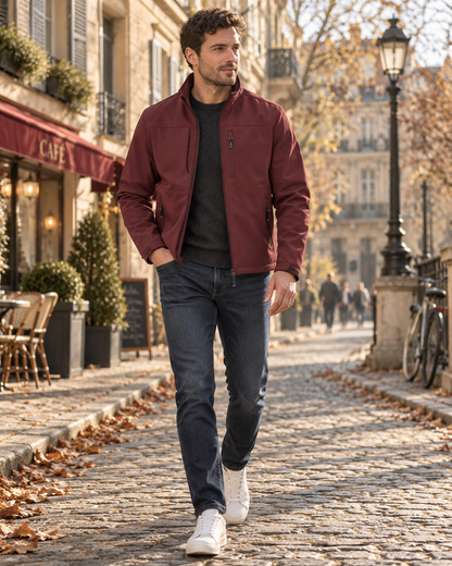 Hombre Chaqueta Softshell | Forro Polar & Impermeable | Uso Diario