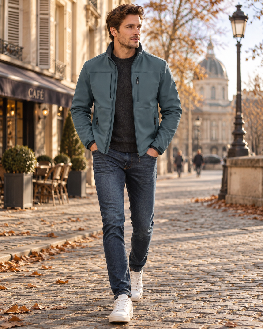 Hombre Chaqueta Softshell | Forro Polar & Impermeable | Uso Diario