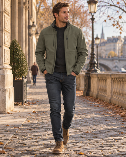 Hombre Chaqueta Softshell | Forro Polar & Impermeable | Uso Diario