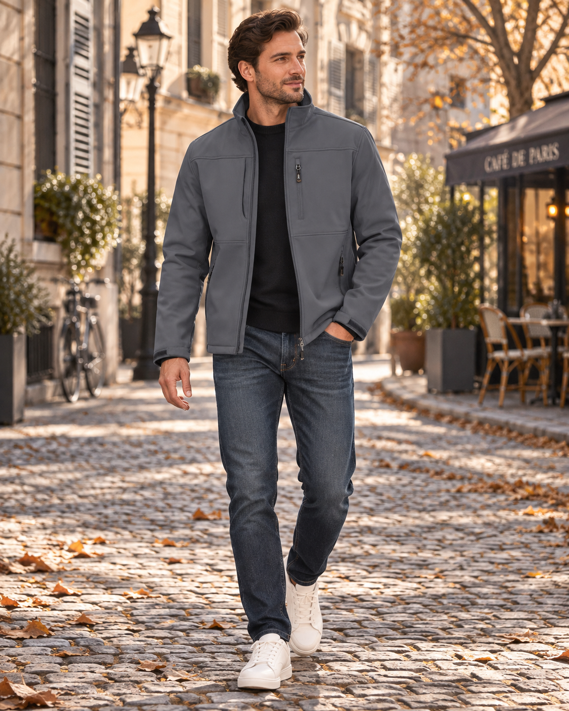 Hombre Chaqueta Softshell | Forro Polar & Impermeable | Uso Diario