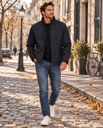Hombre Chaqueta Softshell | Forro Polar & Impermeable | Uso Diario
