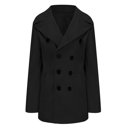 Hombre Abrigo Cruzado de Invierno | Doble Botonadura & Cuello de Solapa | Otoño e Invierno