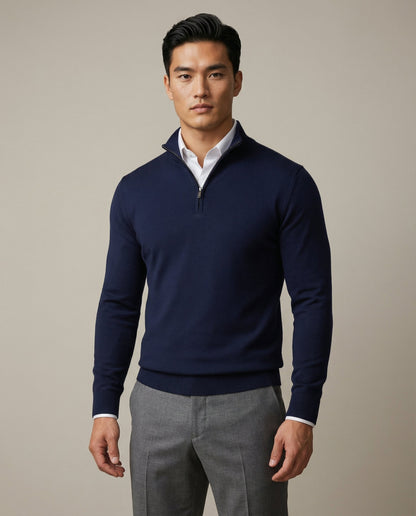 Hombre Jersey con Cremallera | Cuello Estructurado & Corte Regular | Otoño e Invierno