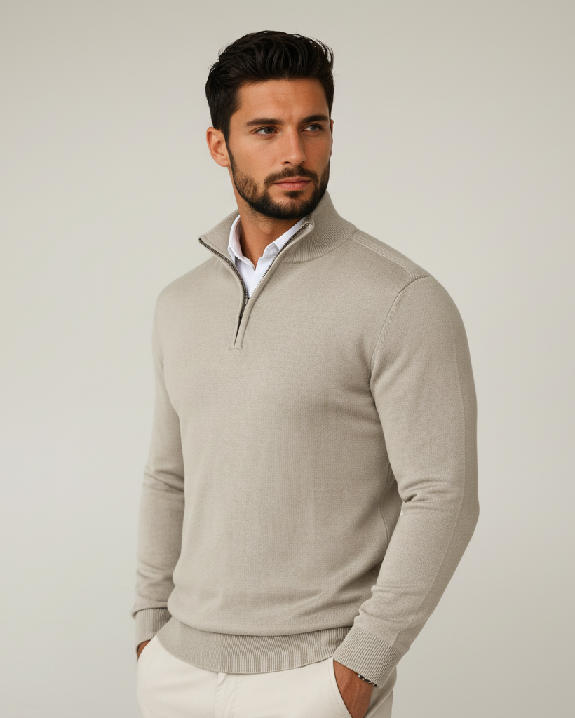 Hombre Jersey con Cremallera | Cuello Estructurado & Corte Regular | Otoño e Invierno