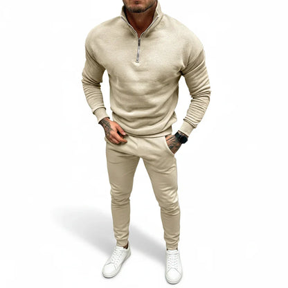 Hombre Jersey de Punto con Media Cremallera | Mezcla de Algodón & Cuello Alto | Uso Diario