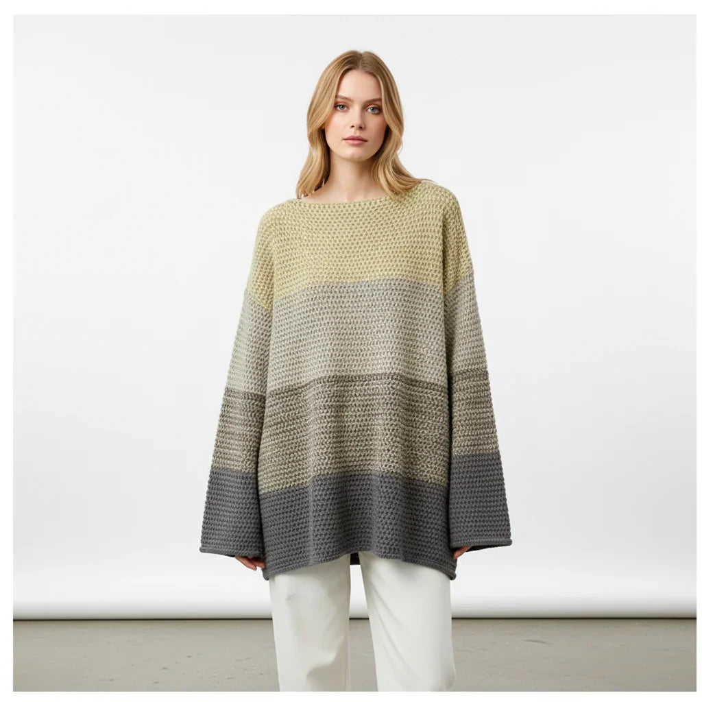 Mujer Jersey de Punto Oversize | Patchwork & Manga Larga | Otoño e Invierno