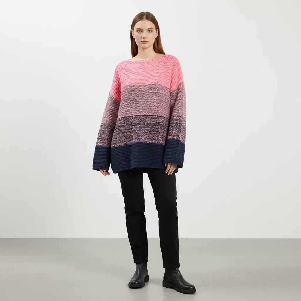 Mujer Jersey de Punto Oversize | Patchwork & Manga Larga | Otoño e Invierno