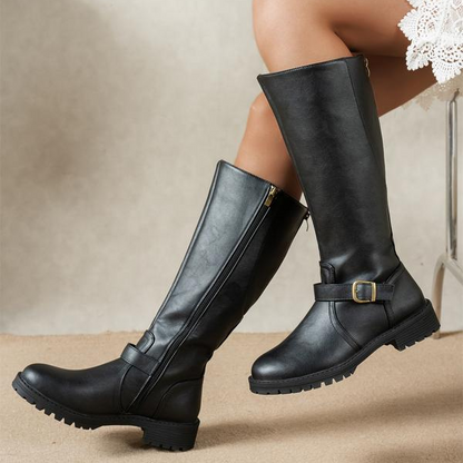 Mujer Botas Estilo Martin | Suela Antideslizante & Tacón Ancho | Uso Diario