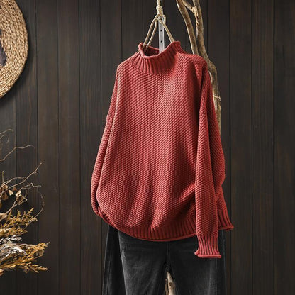 Mujer Jersey de Punto | Lana y Algodón & Cuello Redondo | Otoño e Invierno