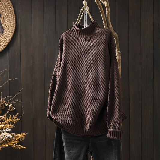 Mujer Jersey de Punto | Lana y Algodón & Cuello Redondo | Otoño e Invierno